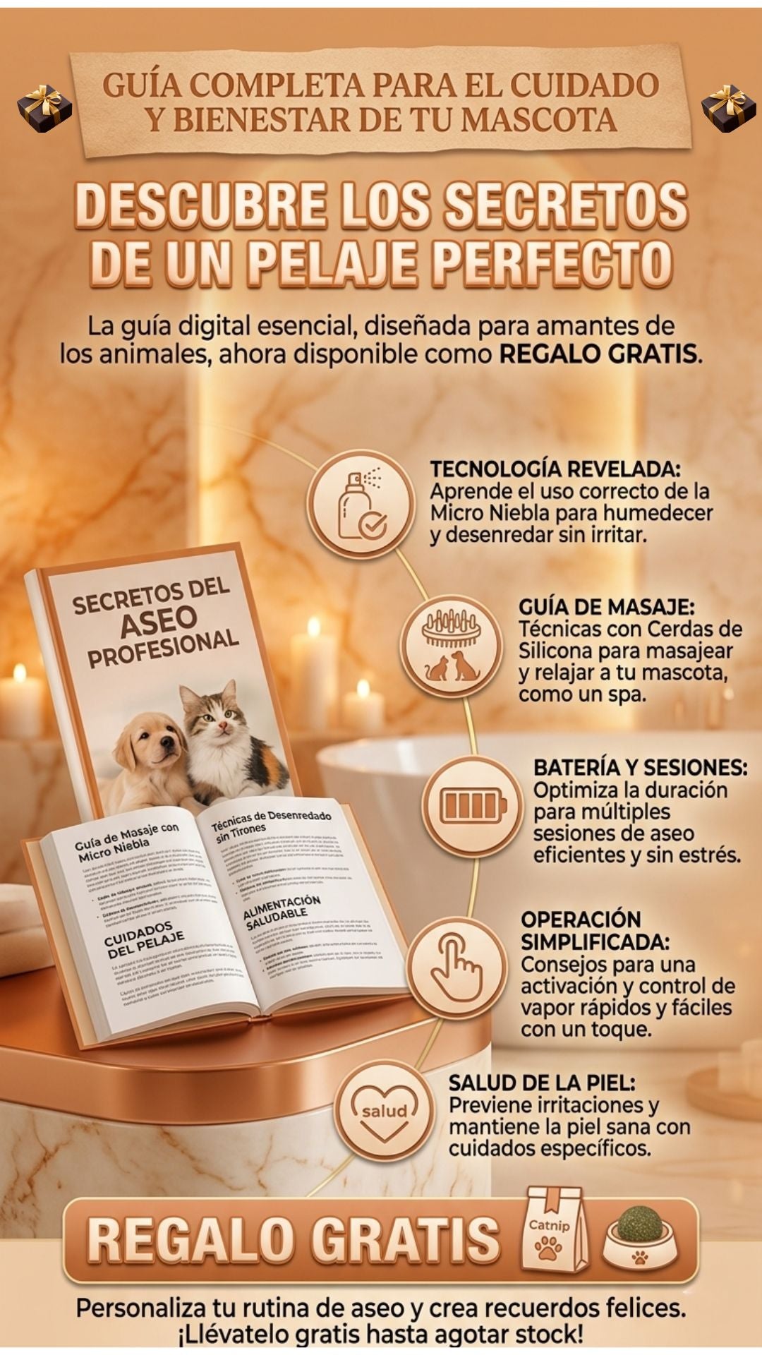 Cepillo Spray Deslanador para Perros y Gatos 🐾