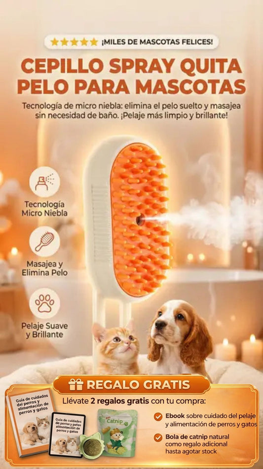 Cepillo Spray Deslanador para Perros y Gatos 🐾